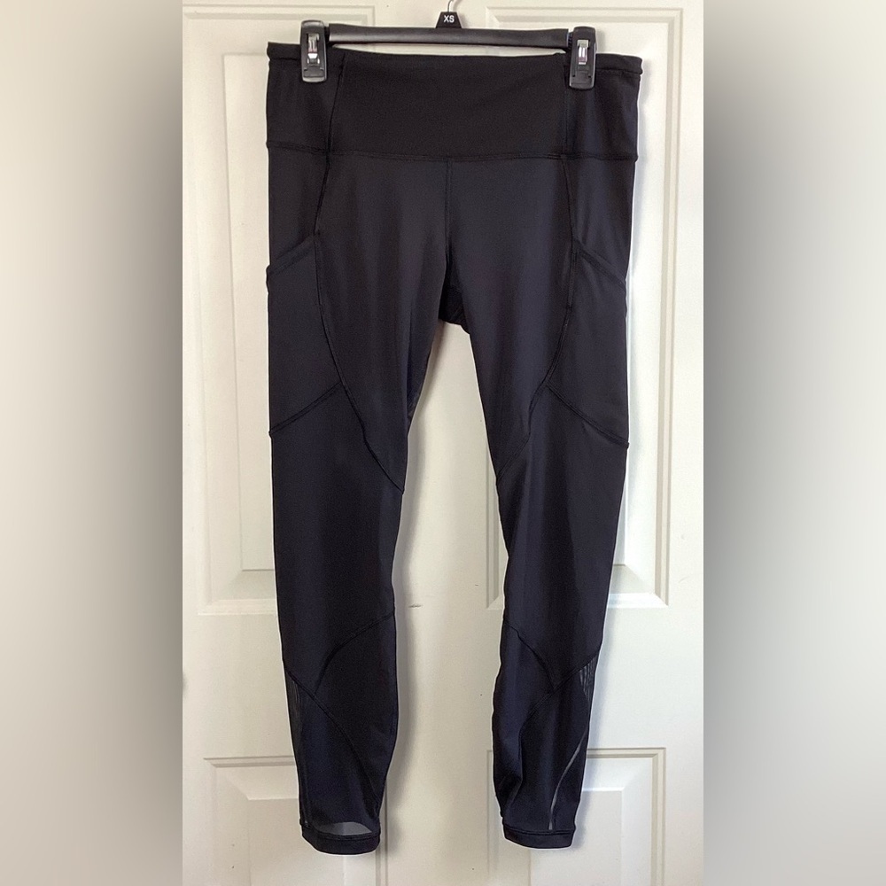 Lululemon Leggings Tight Womens Size Medium Black Ruched waistband